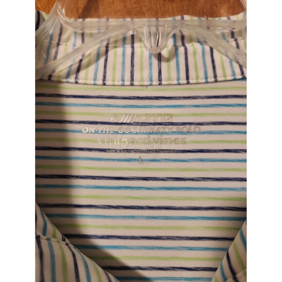 Vineyard Vines Men's Tri-Color Bradley Stripe Sankaty Polo size L - Picture 2 of 9